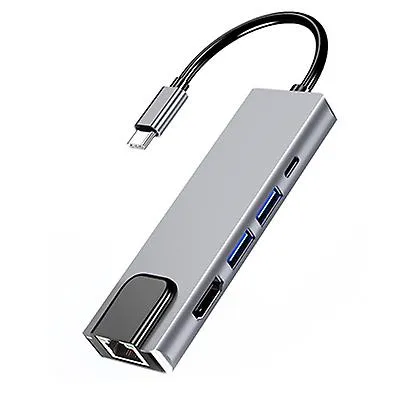 1000Mbps 5 in 1 Type C to HDMI with usb 3.0 hub AZ14061