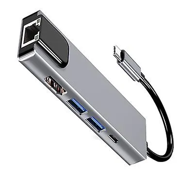 1000Mbps 5 in 1 Type C to HDMI with usb 3.0 hub AZ14061