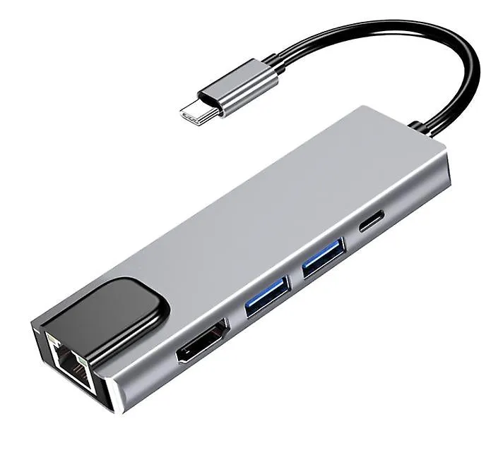1000Mbps 5 in 1 Type C to HDMI with usb 3.0 hub AZ14061