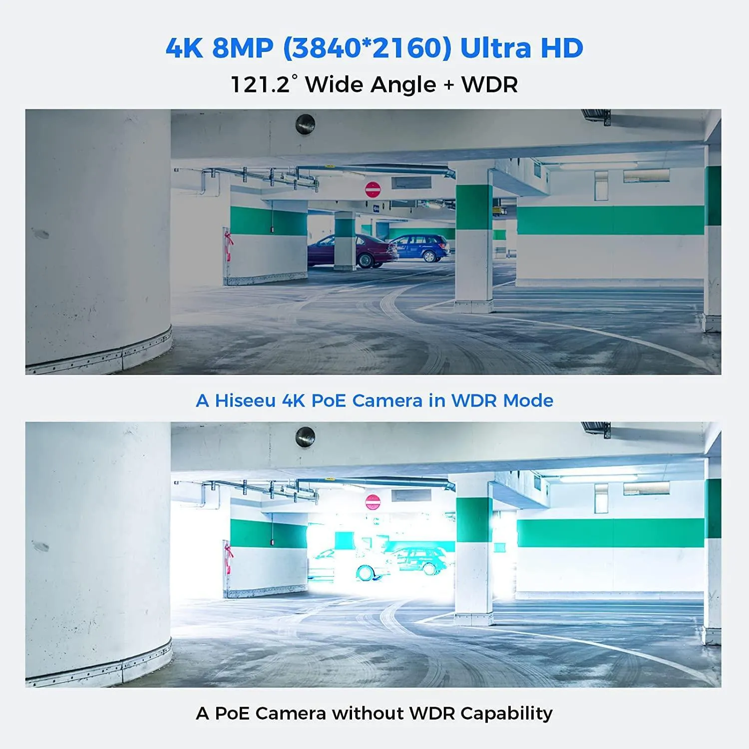 [121° View Angle  WDR] Hiseeu 4K PoE Security Camera System,6/8/16Pcs 8MP Dome/Bullet Cameras Indoor/Outdoor, Person/Human Detect, IP 67 Waterproof, 100ft Night Vision, 3TB HDD for Home 24/7 Recording
