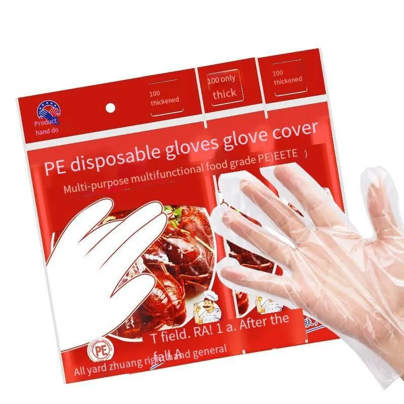 15 Bags Disposable Gloves For Catering Lobster Hairdressing Hand Film Transparent Plastic Thickened Gloves 100 Pieces / Bag