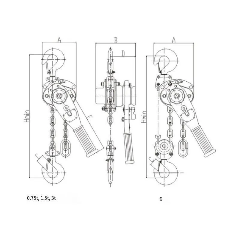 1T * 3m Handle Hoist Lifting Chain Block Crane Lifting Sling For Working