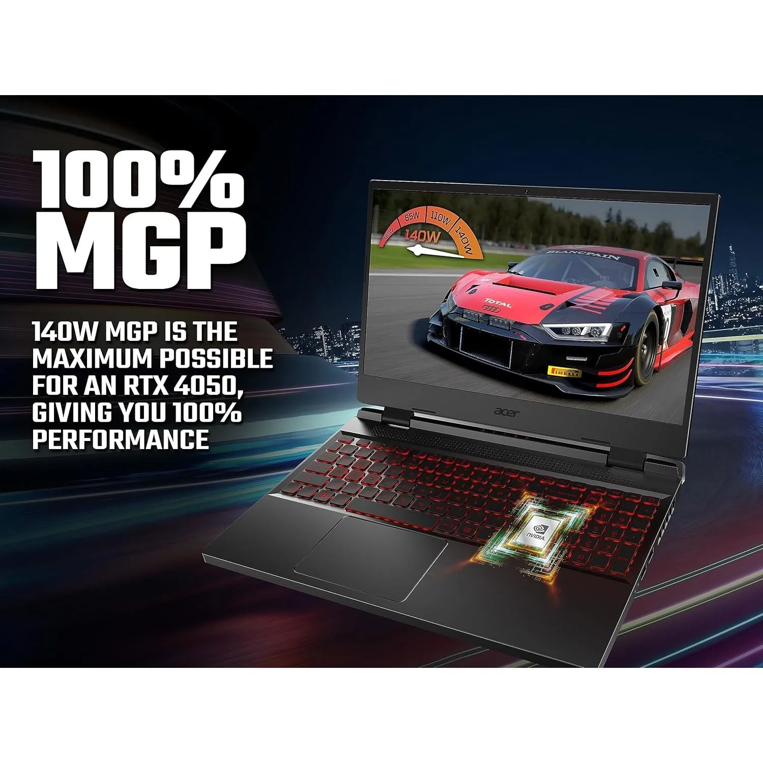 Acer Nitro 5 AN515-58 Gaming Laptop - Intel Core i7-12650H, 16GB, 1TB SSD, NVIDIA GeForce RTX 4060 8G, 15.6" FHD IPS 144Hz, Windows 11 , Black