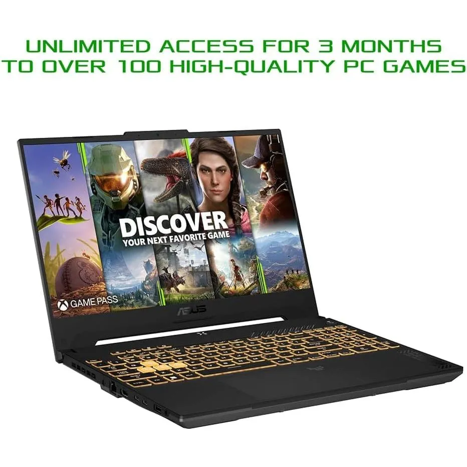 ASUS Laptop TUF Gaming F15 FX507ZU4 15.6" Full HD 144Hz Gaming Laptop Intel i7-12700H 14-Cores, NVIDIA GeForce RTX 4050 6GB Graphics (140W TGP), 8 x2 GB RAM, 512GB SSD, Windows 11