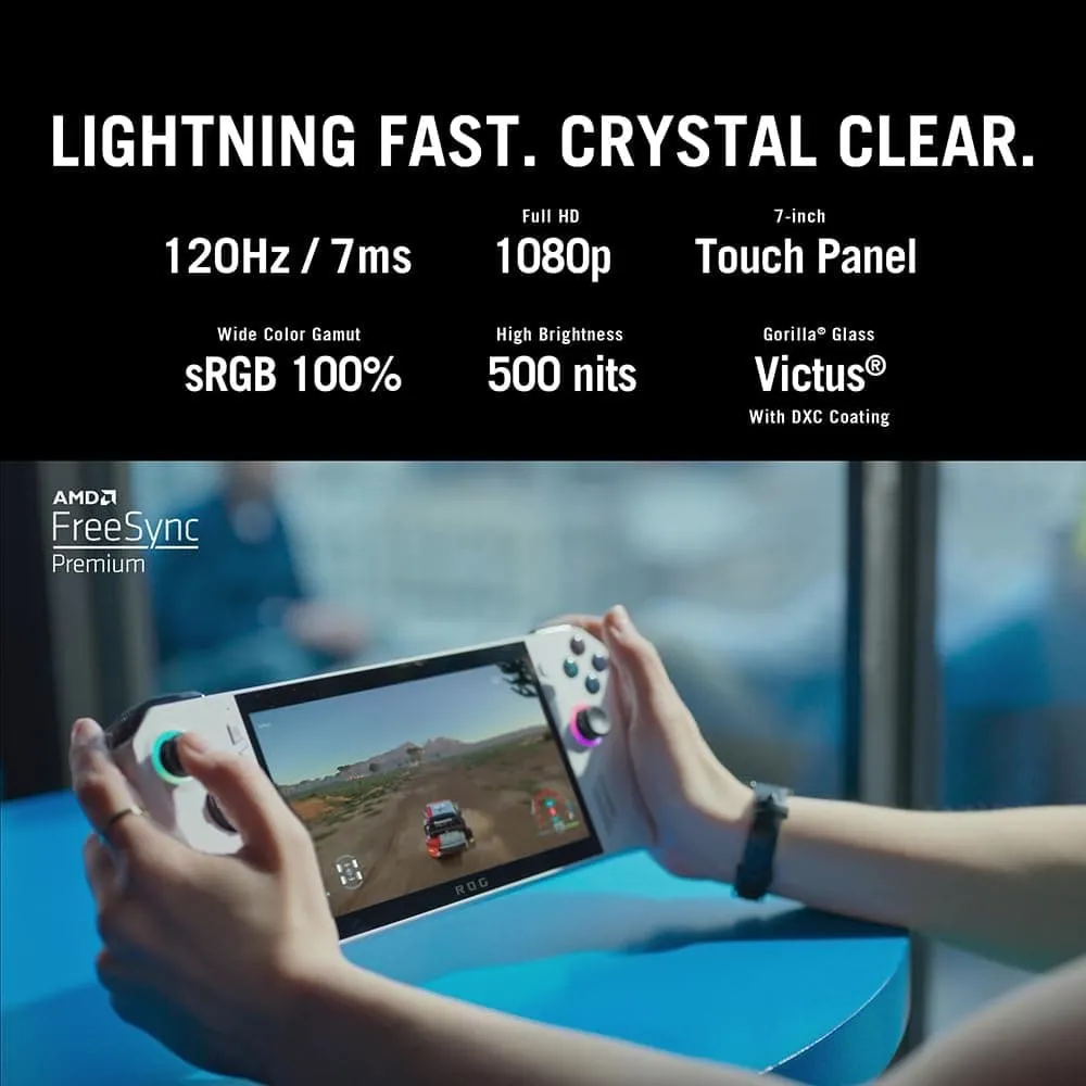 ASUS ROG Ally Handheld Gaming Console - 7" Full HD 120Hz Touchscreen AMD Ryzen Z1 Extreme, 16GB RAM, 512GB PCIe SSD, AMD Radeon Graphics, Windows 11, White