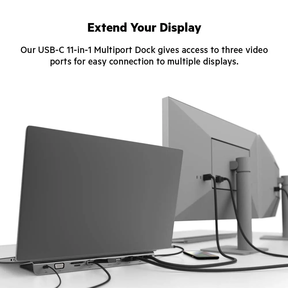 Belkin USB C Hub, 11-in-1 MultiPort Adapter Dock