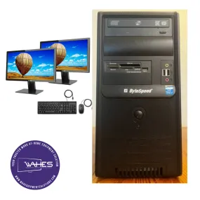 Bytespeed Custom Build Refurbished GRADE A Dual Desktop PC Set (19-24" Monitor   Keyboard and Mouse Accessories): Intel Pentium G440 @ 3.4 Ghz| 8GB Ram| 180 SSD 1 TB HDD| Call Center Work from Home|School|Office