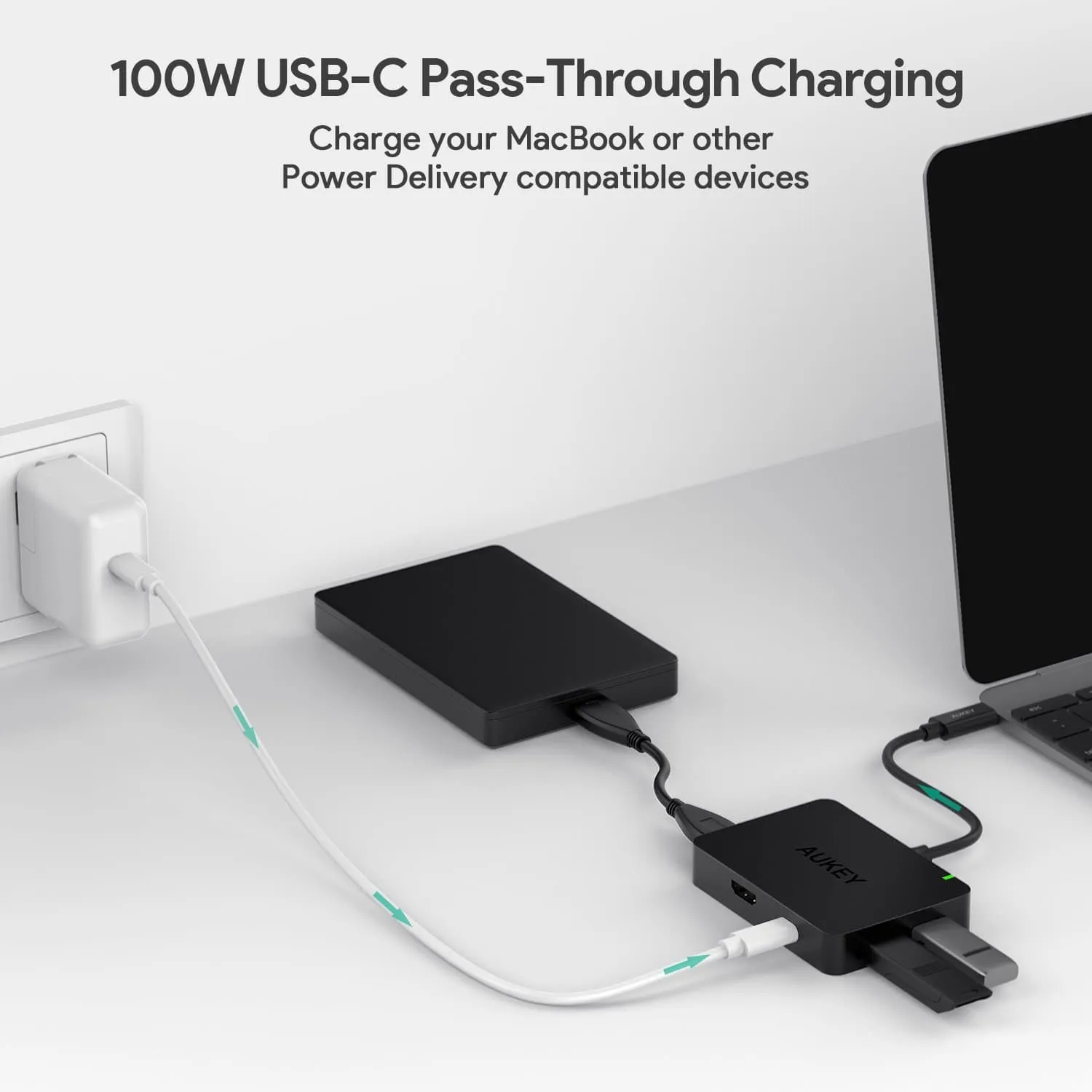 CB-C58 USB-C To 4-Port USB 3.0 Hub With 4K HDMI Port & USB-C Charging Port