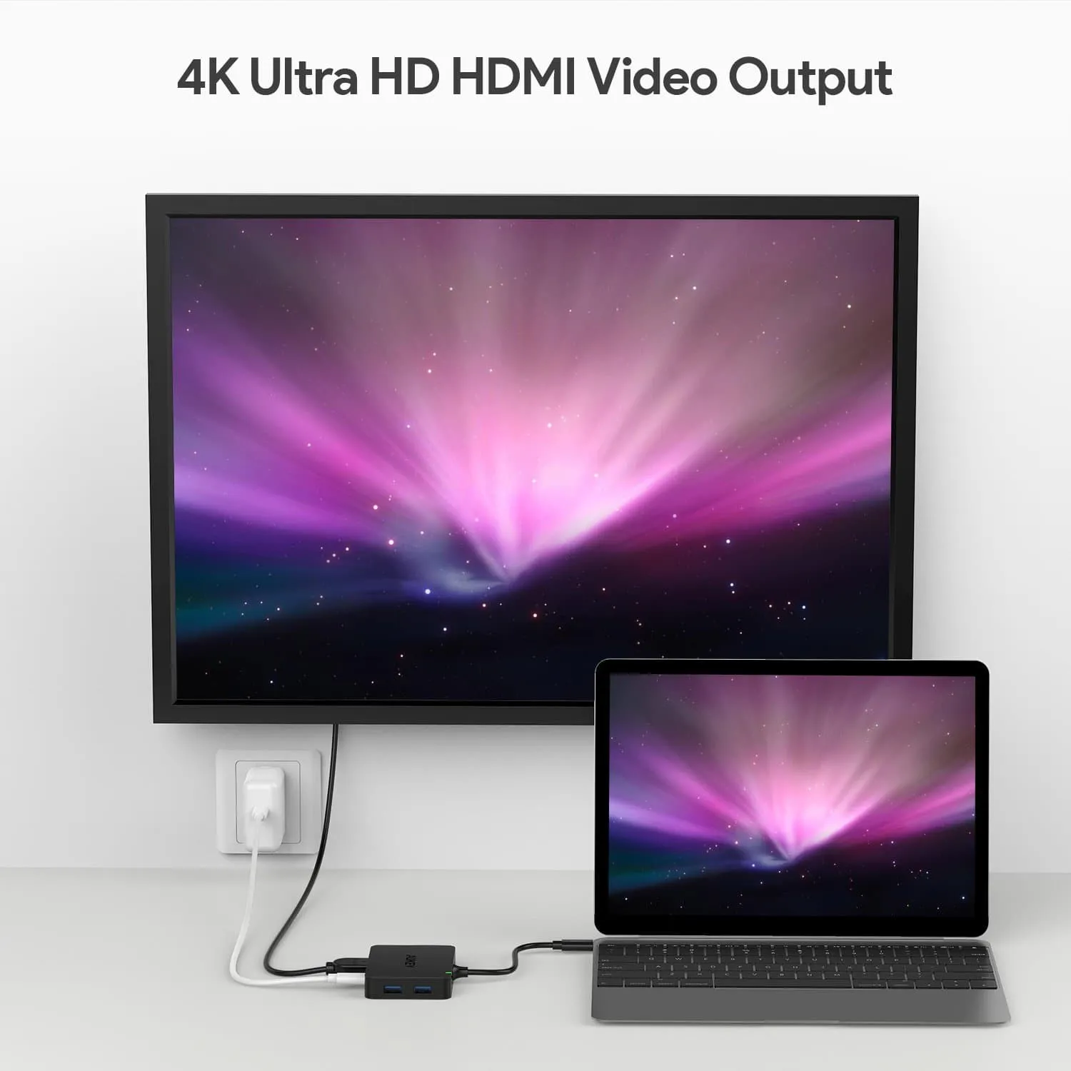CB-C58 USB-C To 4-Port USB 3.0 Hub With 4K HDMI Port & USB-C Charging Port