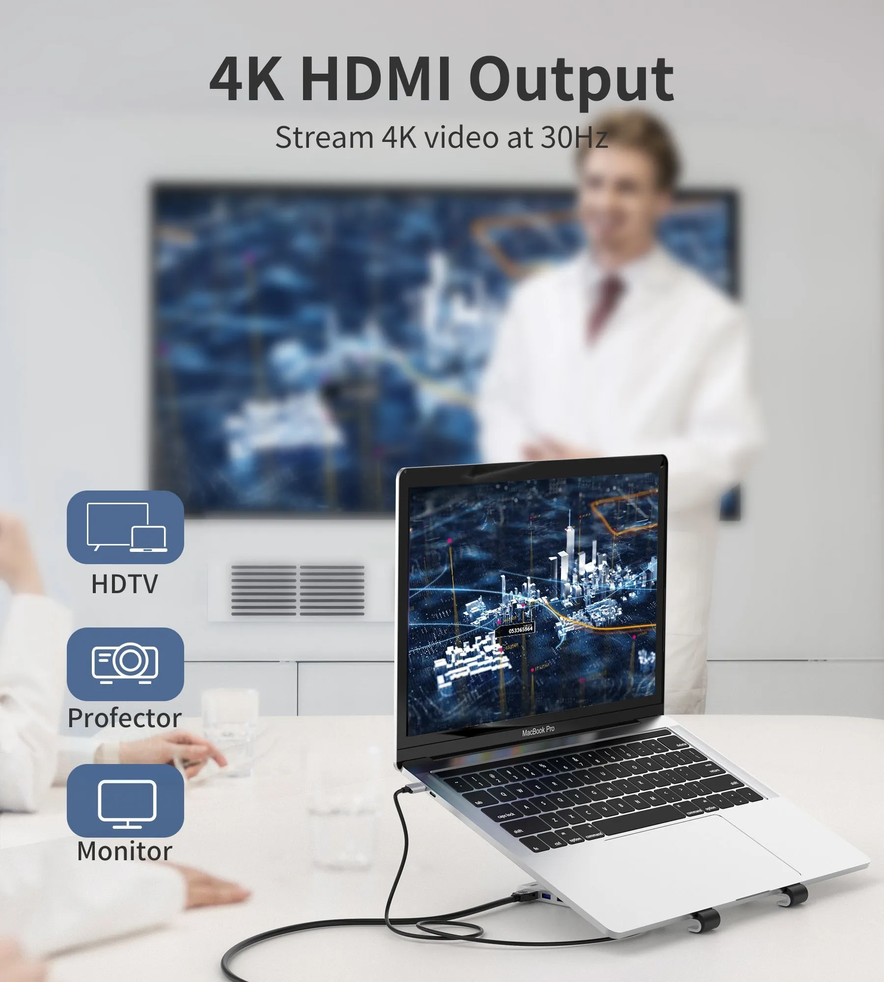 CHOETECH HUB-M43 Collapsible Laptop Stand with USB-C Hub 7 in 1 Docking Station