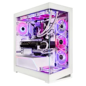 CLX HORUS Gaming Desktop - Liquid Cooled Intel Core i9 14900KF 3.2GHz 24-Core Processor, 64GB DDR5 5600 Memory, GeForce RTX 4090 24GB GDDR6X Graphics, 2TB NVMe M.2 SSD, 6TB HDD, WiFi, White, Windows 11 Home 64-bit
