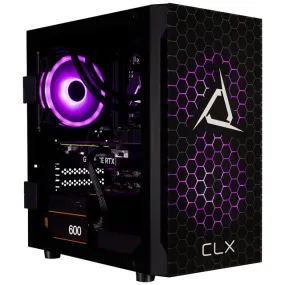 CLX SET Gaming Desktop - Liquid Cooled AMD Ryzen 7 7700X 4.5GHz 8-Core Processor, 32GB DDR5 Memory, GeForce RTX 4060 8GB GDDR6 Graphics, 1TB NVMe M.2 SSD, 2TB HDD, WiFi, Black, Windows 11 Home 64-bit