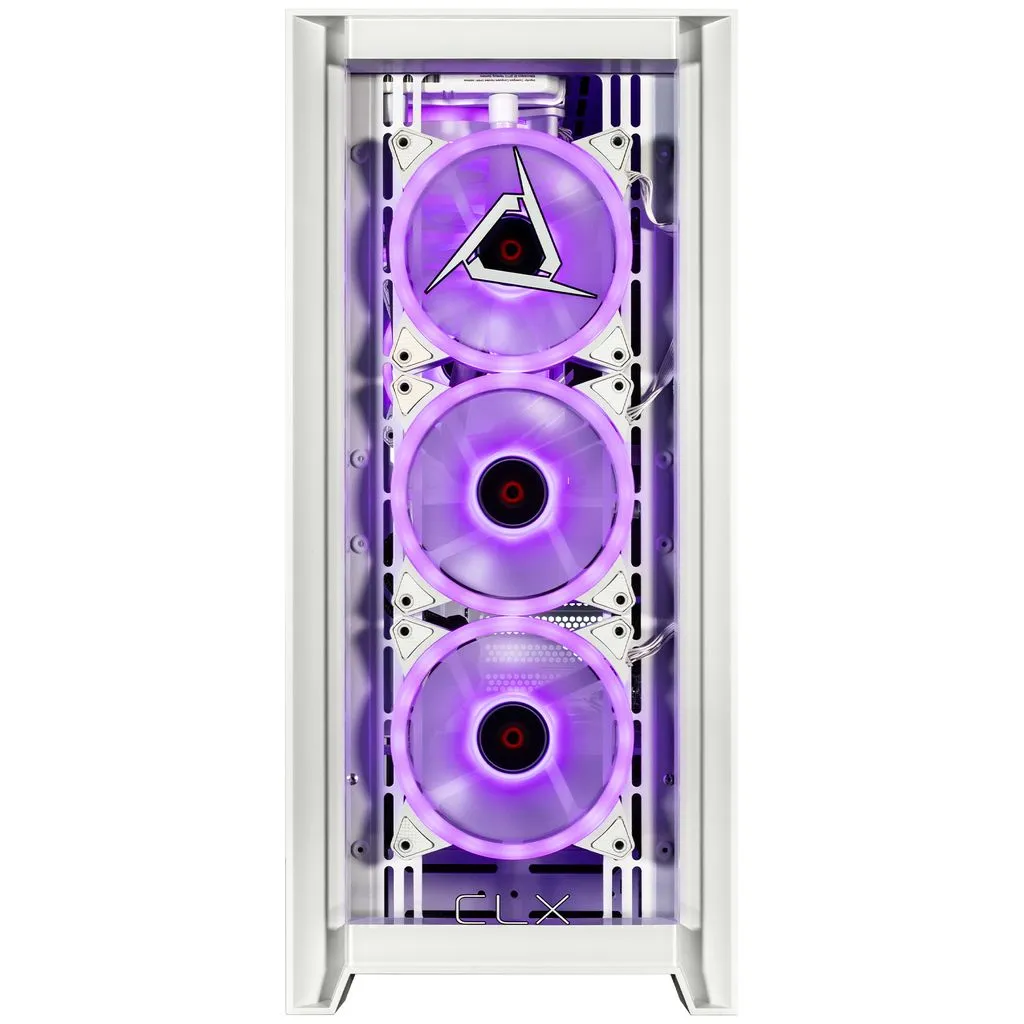 CLX SET Gaming Desktop - Liquid Cooled Intel Core i7 14700KF 3.4GHz 20-Core Processor, 32GB DDR5 5600 Memory, GeForce RTX 4070 Ti 12GB GDDR6X Graphics, 2TB NVMe M.2 SSD, 6TB HDD, WiFi, White, Windows 11 Home 64-bit