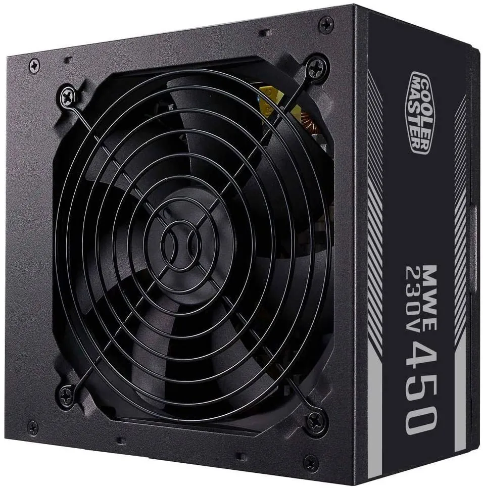 Cooler Master PSU MWE 450 White 230V - V2 Power Supply Unit, UK Plug - 80 PLUS 230V EU Certified, Quiet 120 HDB Fan, DC-to-DC   LLC Circuit with Single  12V Rail