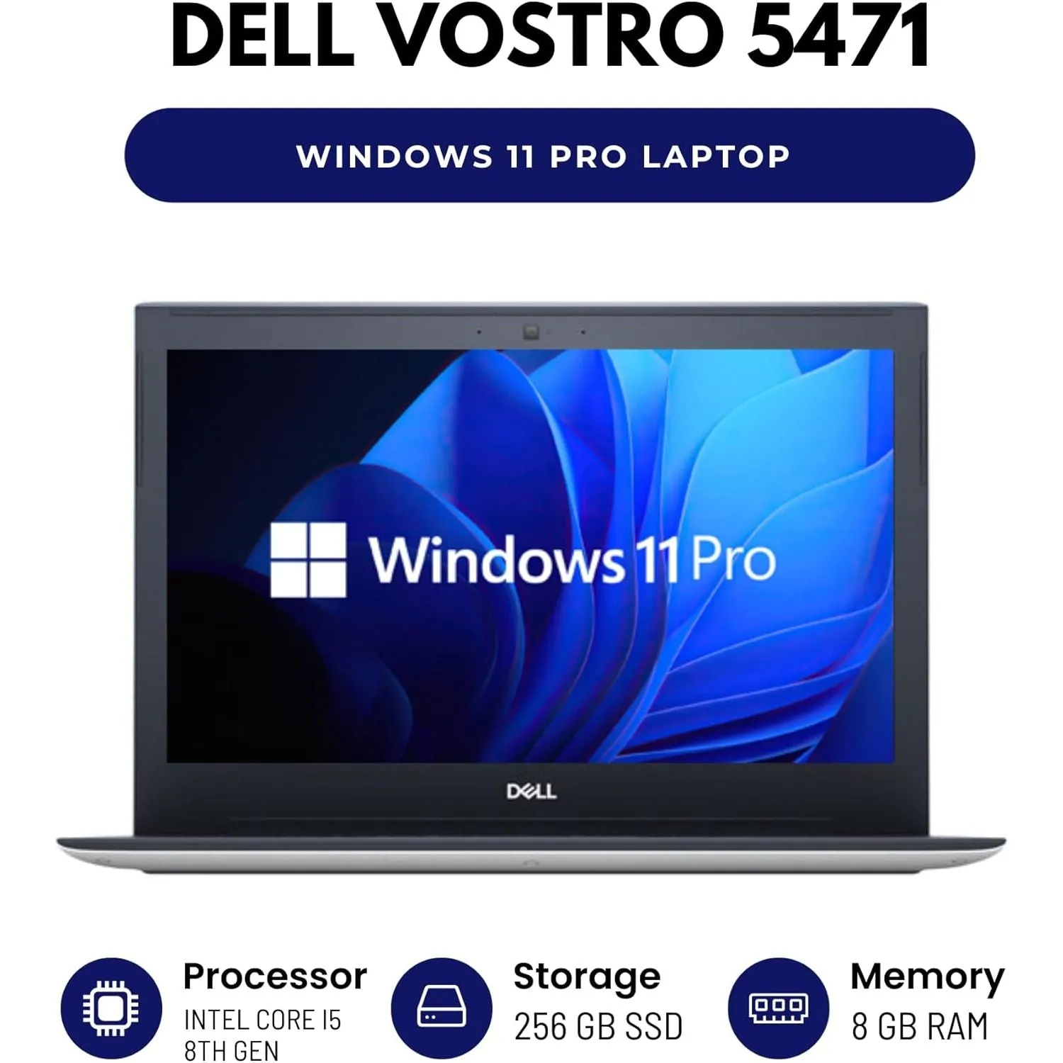 Dell Vostro 14-5471 - i5-8250U, 8GB RAM, 256GB SSD, 14", Silver