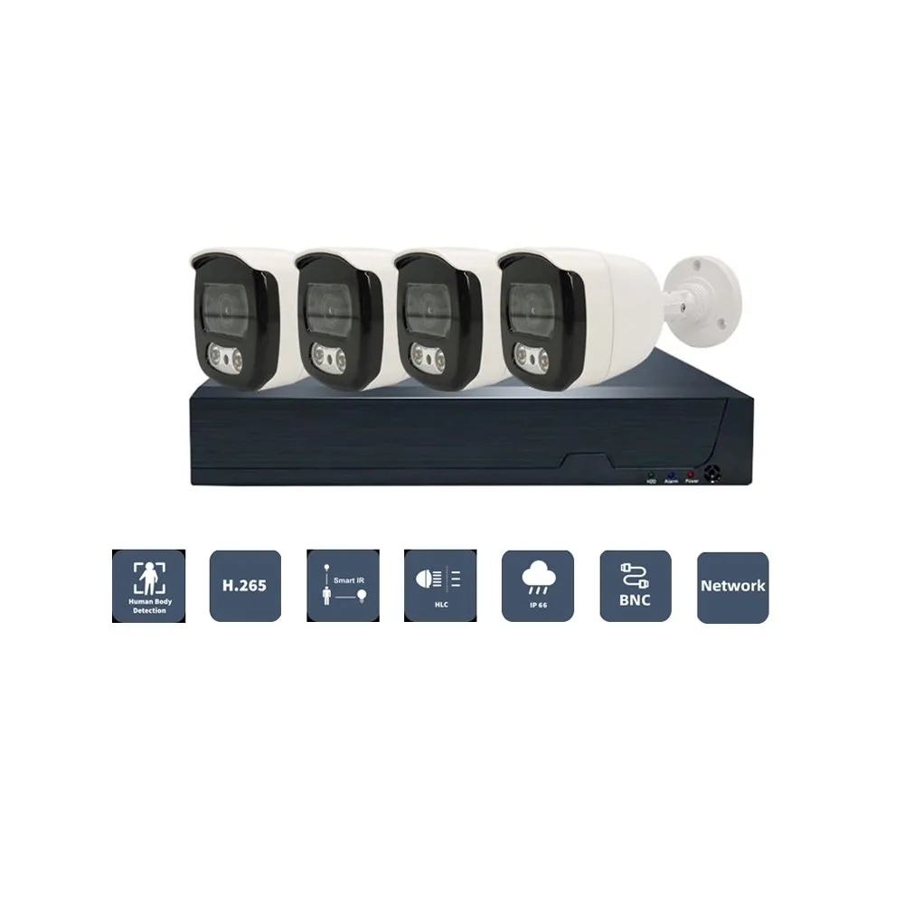Full Color-4CH 4K DVR KIT 4ch Full HD Outdoor Waterproof Camera DVR Kit Combo Cctv Camera Kit