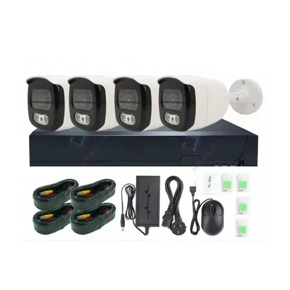 Full Color-4CH 4K DVR KIT 4ch Full HD Outdoor Waterproof Camera DVR Kit Combo Cctv Camera Kit