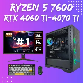 Gaming PC Bundle | Ryzen 5 7600| RTX 4060Ti/4070 Ti super | 32GB DDR5 Shadow Flame