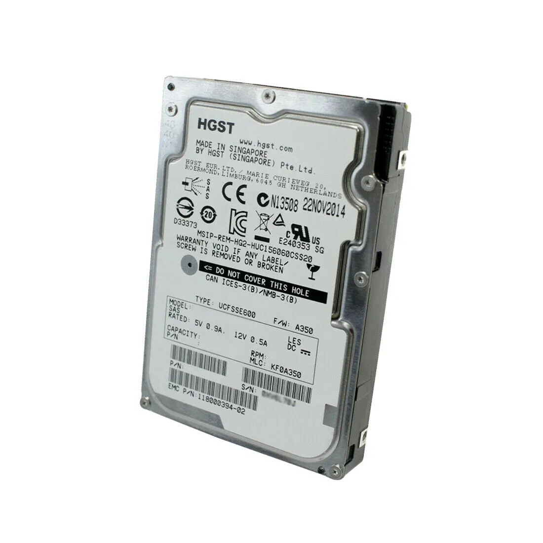 HGST (SAS) 2.5" 450GB Desktop Internal HD 10Krpm 6Gb/s HDD for PC, 0B31580