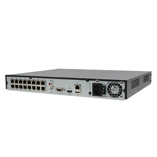 HiLook NVR-216MH-C/16P 16-Channel 4K NVR | 2 SATA interfaces for HDD connection (up to 8 TB capacity per HDD),  H.265  compression