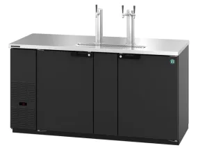 Hoshizaki HDD-3-69 Two Section Refrigerator Vinyl Black Single/Double Tap Kegerator -  (3) 1/2 Keg Capacity