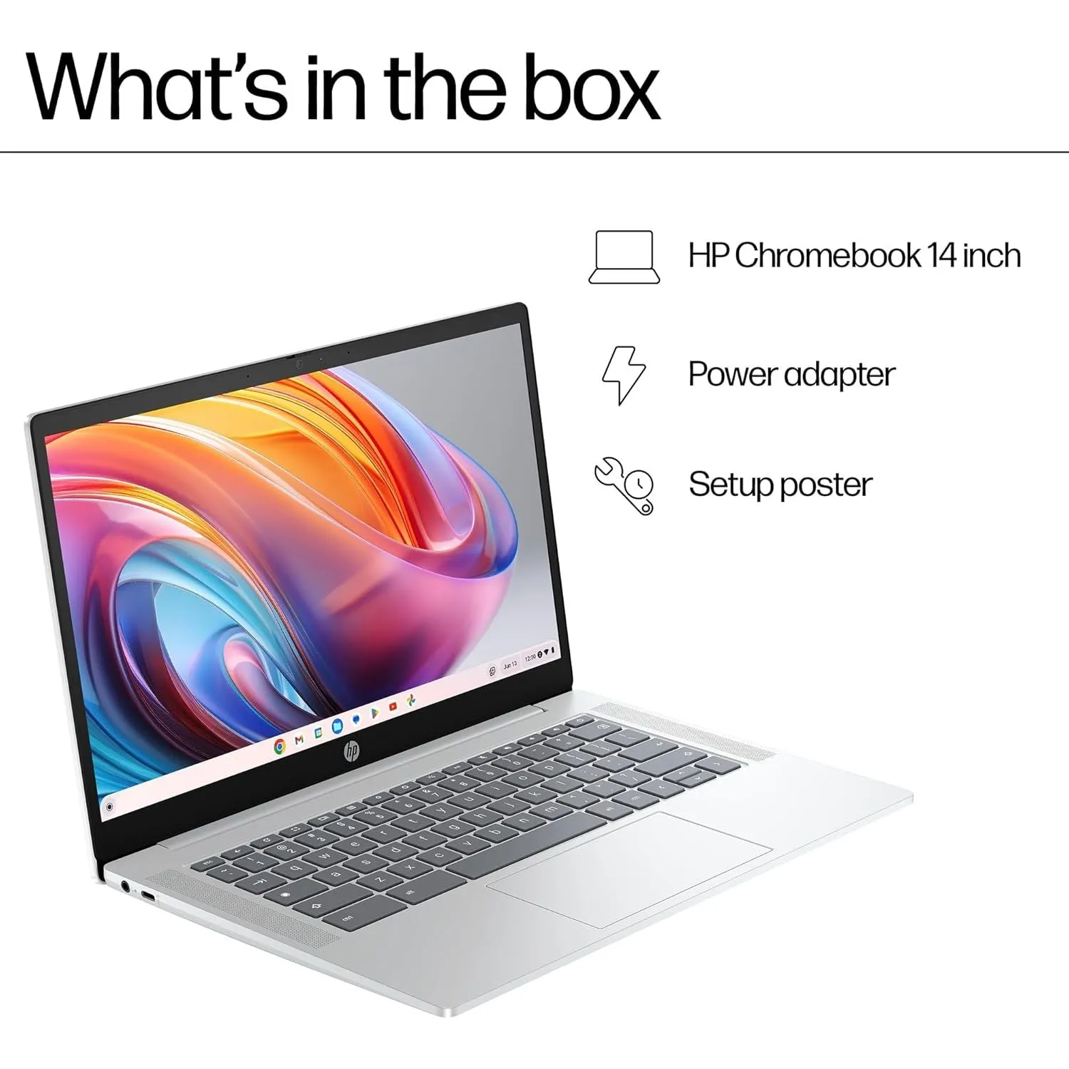 HP Chromebook 14a-nf0002na - 14in HD - Intel N100 - 4GB RAM - 128GB SSD - Silver