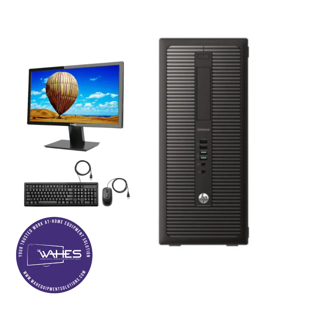 HP Elitedesk 800 G1 DT Refurbished GRADE B Single Desktop PC Set (19-24" Monitor   Keyboard and Mouse Accessories):Intel i5-4590 @ 3.4 Ghz| 8GB Ram| 2TB HDD|Call Center Work from Home|School|Office