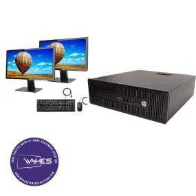 HP Prodesk 600 G1 SFF Refurbished GRADE A Dual Desktop PC Set (19-24" Monitor   Keyboard and Mouse Accessories): Intel i5-4570 @ 3.4 GHz| 4GB Ram| 500 GB HDD |Call Center Work from Home|School|Office