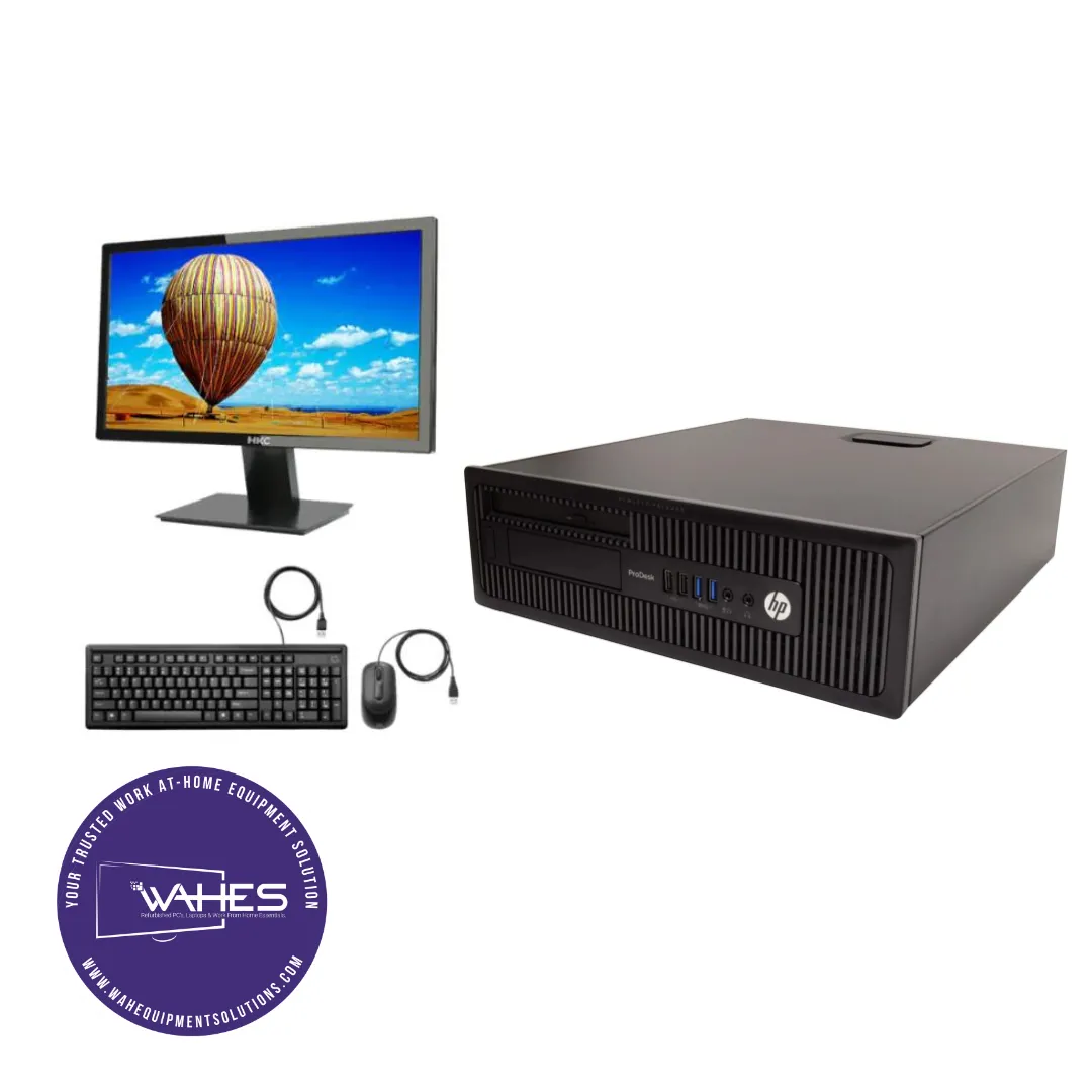 HP Prodesk 600 G1 SFF Refurbished GRADE A Single Desktop PC Set (19-24" Monitor   Keyboard and Mouse Accessories):Intel i5-4570 @ 3.4 GHz| 4GB Ram| 500 GB HDD |Call Center Work from Home|School|Office