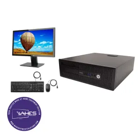 HP Prodesk 600 G1 SFF Refurbished GRADE A Single Desktop PC Set (19-24" Monitor   Keyboard and Mouse Accessories):Intel i5-4570 @ 3.4 GHz| 4GB Ram| 500 GB HDD |Call Center Work from Home|School|Office