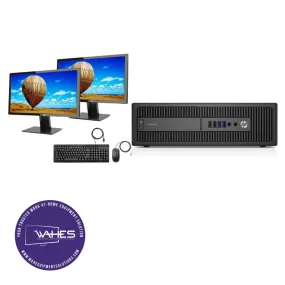 HP Prodesk 600 G2 SFF Refurbished GRADE A Dual Desktop PC Set (19-24" Monitor   Keyboard and Mouse Accessories): Intel i5-6500 @ 3.2 Ghz| 8GB Ram |500 GB HDD |Call Center Work from Home|School|Office