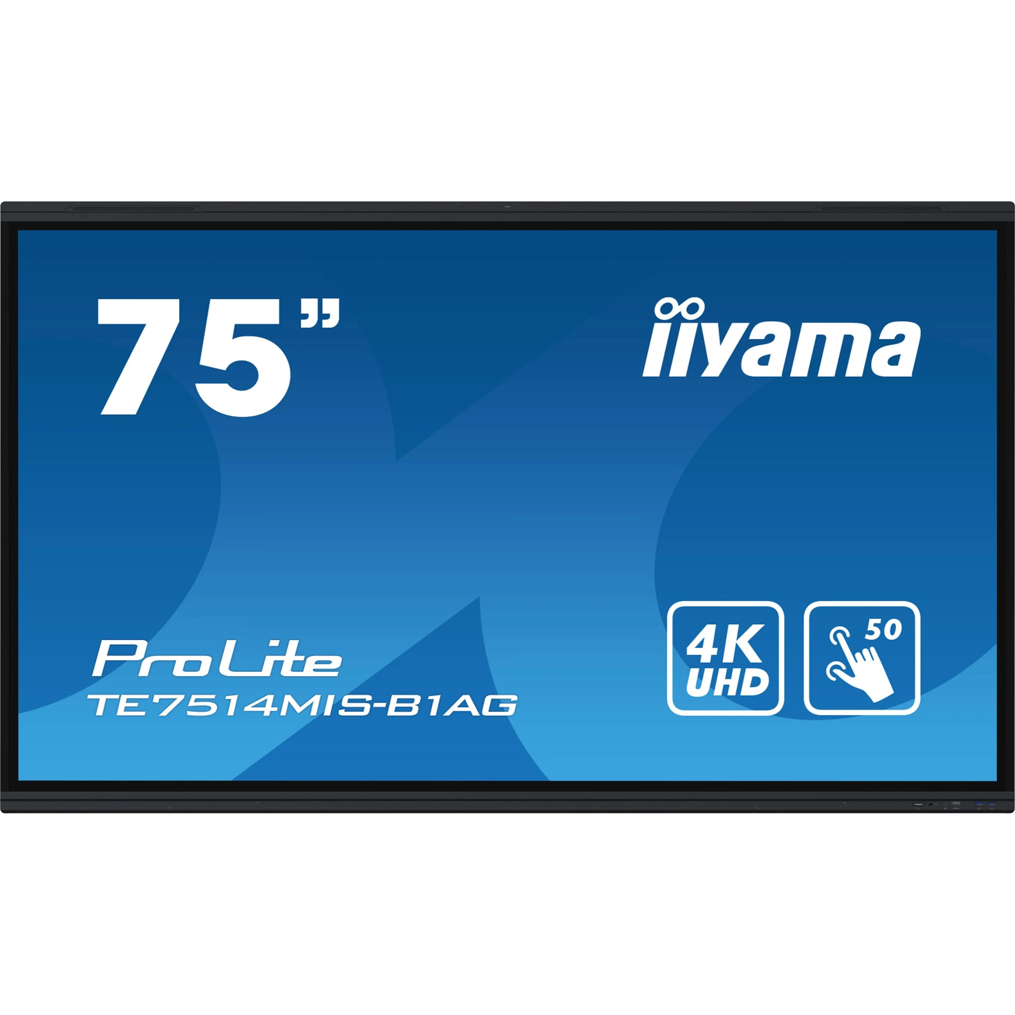 Iiyama ProLite TE7514MIS-B1AG 75" PureTouch-IR  Touch Screen 4K 24/7 Large Format Display with Android, Wifi & USB-C