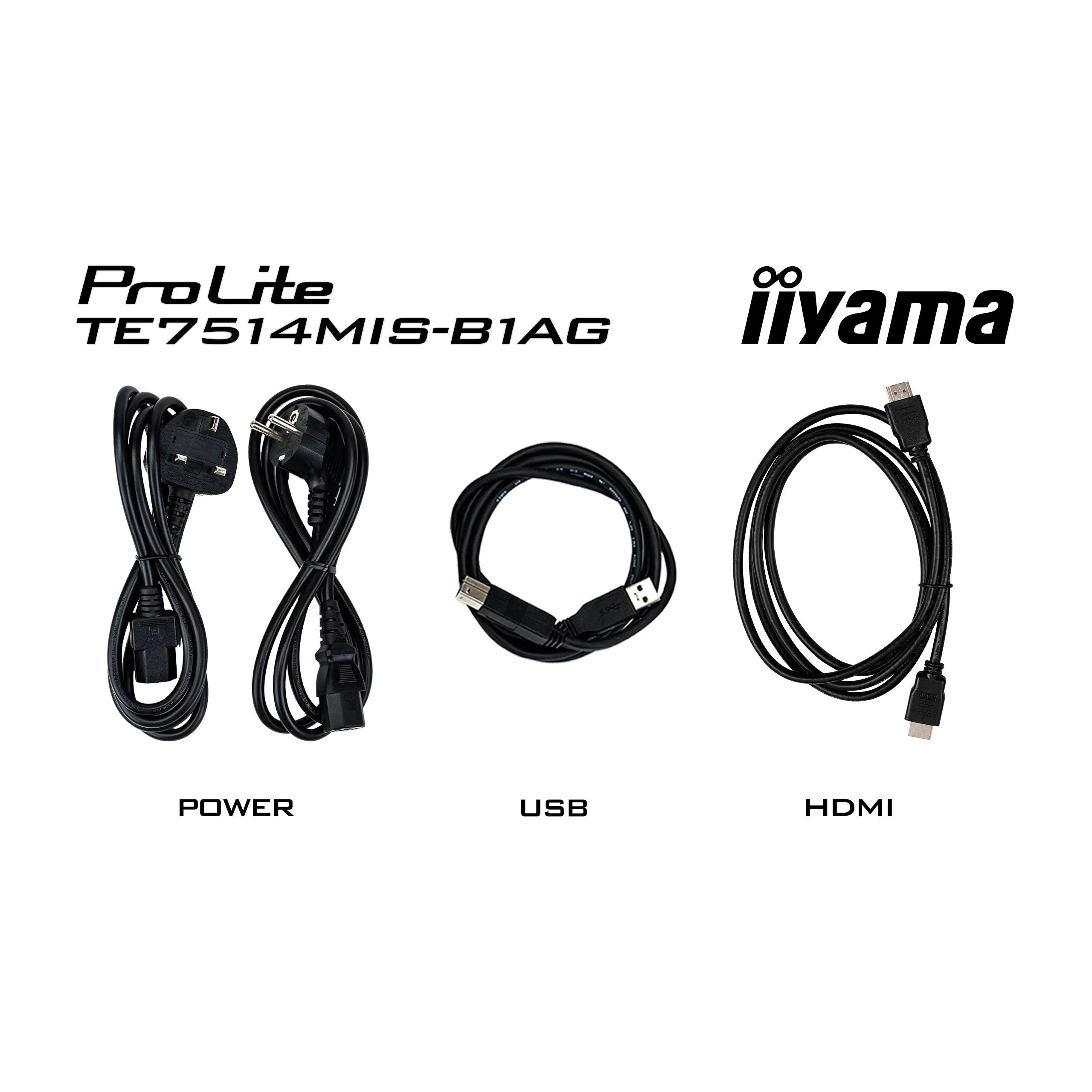 Iiyama ProLite TE7514MIS-B1AG 75" PureTouch-IR  Touch Screen 4K 24/7 Large Format Display with Android, Wifi & USB-C
