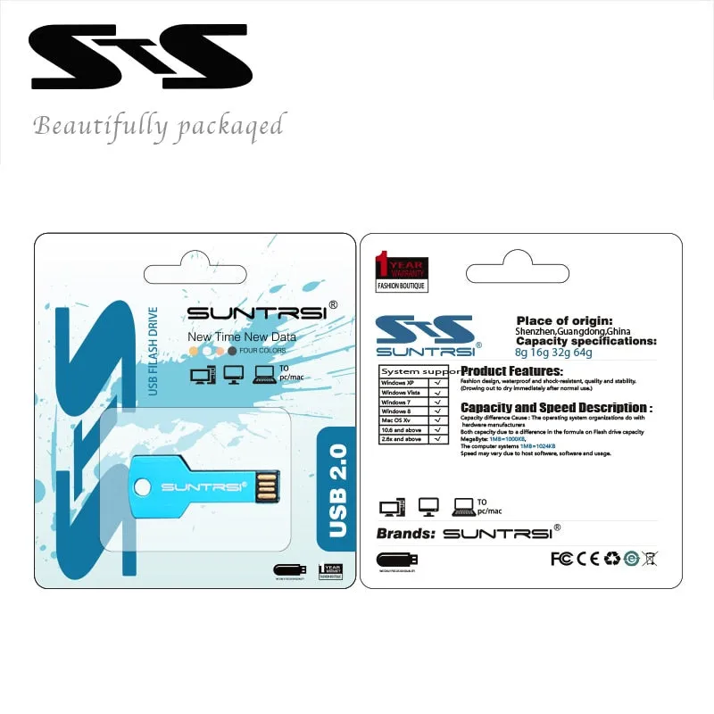 Key Style USB Thumb Drive 4GB-128GB for Key Organizer Type Money Clip/Multi-tools