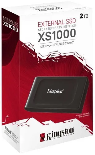 Kingston XS1000 - 2TB External High Performance Portable SSD - USB 3.2 - SXS1000/2000G