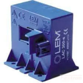 LAC 300-S C/L Hall Effect Current Sensor, 300 Amp, 100mA Output, 30 x 13mm Aperture,  /-15V Supply, Panel Mount, X = 0.9%