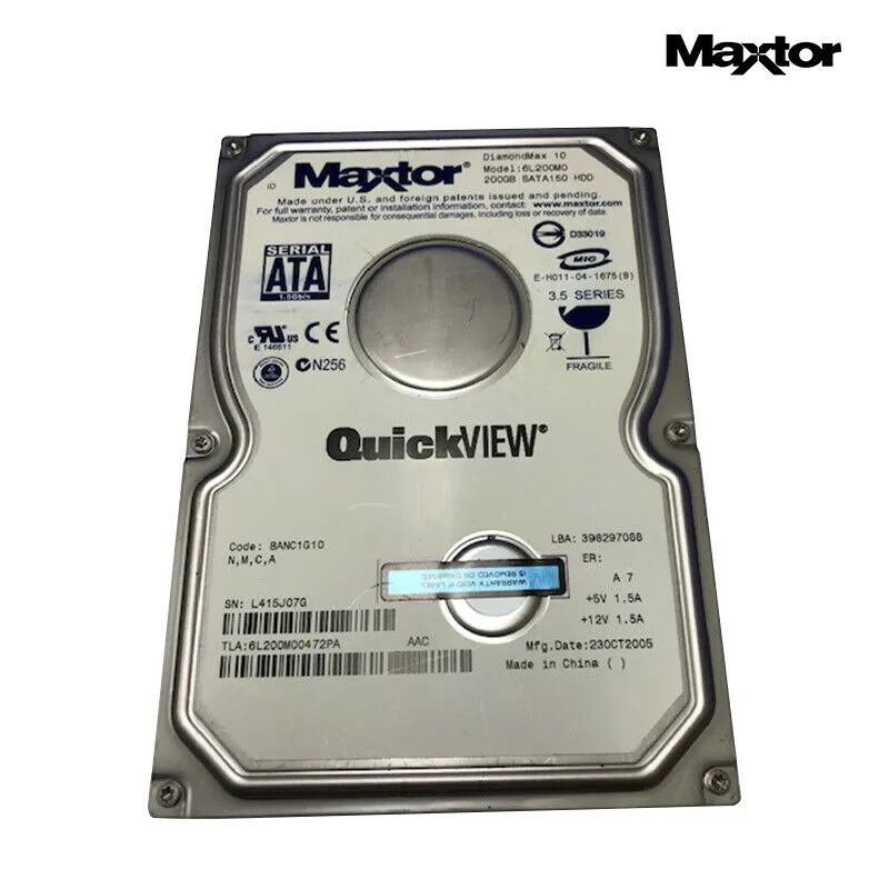 Maxtor (SATA) DiamondMax 6L200M0 3.5" Internal HD 200GB 7200rpm HDD for PC