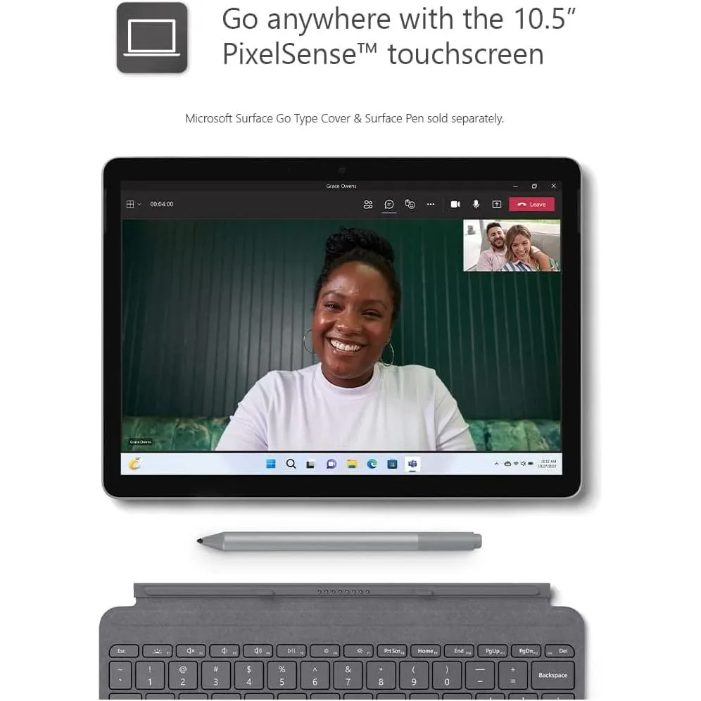 Microsoft Surface Go 3 4G Intel Core i3-10100Y 8GB 128GB SSD 10.5 Platinum ,Unlocked