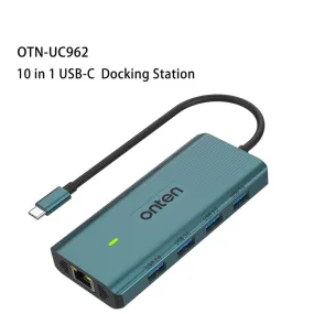 Onten UC962 10 in 1 USB-C Multi-Function Docking Station