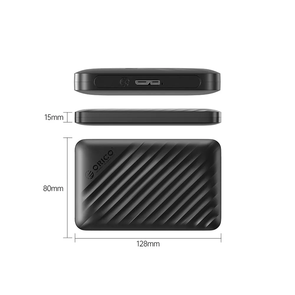 ORICO 2.5 inch SATA to USB 3.1 Type C SSD Enclosure Tool-Free with 6Gbps Fast Data Transfer Rate, 0.5m USB Type C to USB-A Cable, 6TB Max. Disk Capacity for PC, Laptop, Windows, Mac, Linux, Router, TV, PS4 Hard Drive Enclosure | 2521C3-V1