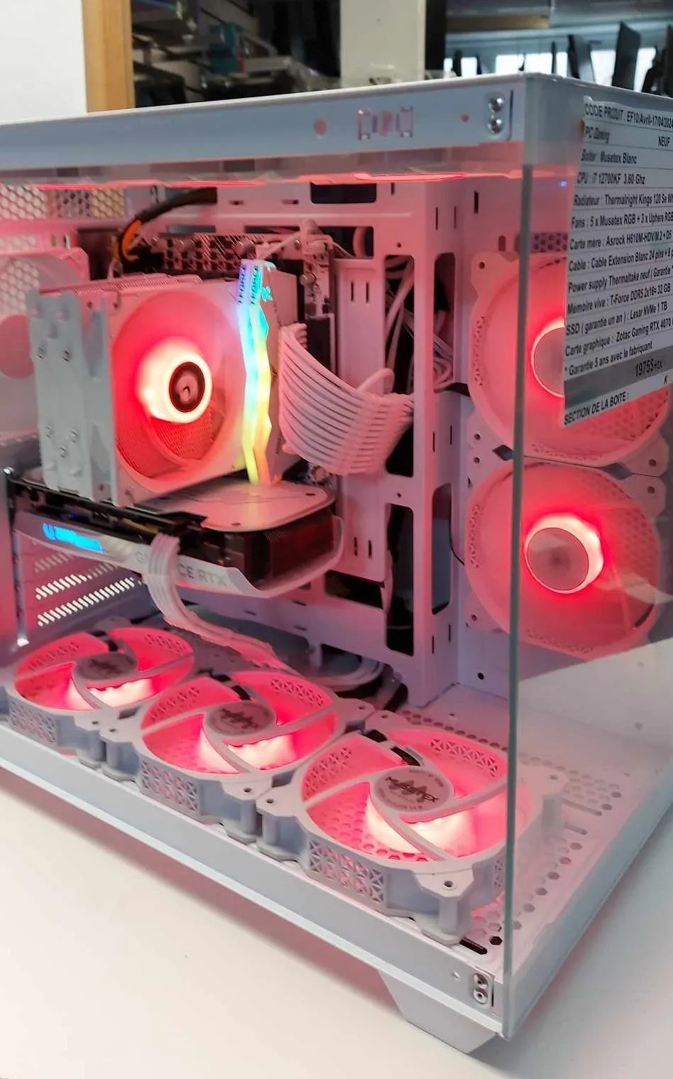 PC GAMING NEUF i7-12700KF 3,60GHz 32GB DDR5 1TB NVMe Zotac GeForce RTX4070 8GB