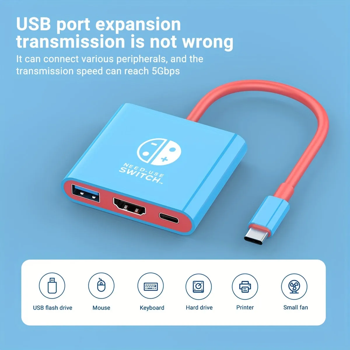 PD100W Docking Station For Switch, Portable Switch Dock Replacement For Switch Dock Switch HDMI Adapter USB 3.0 Switch TV Dock, Travel Dock, For Switch Accessories