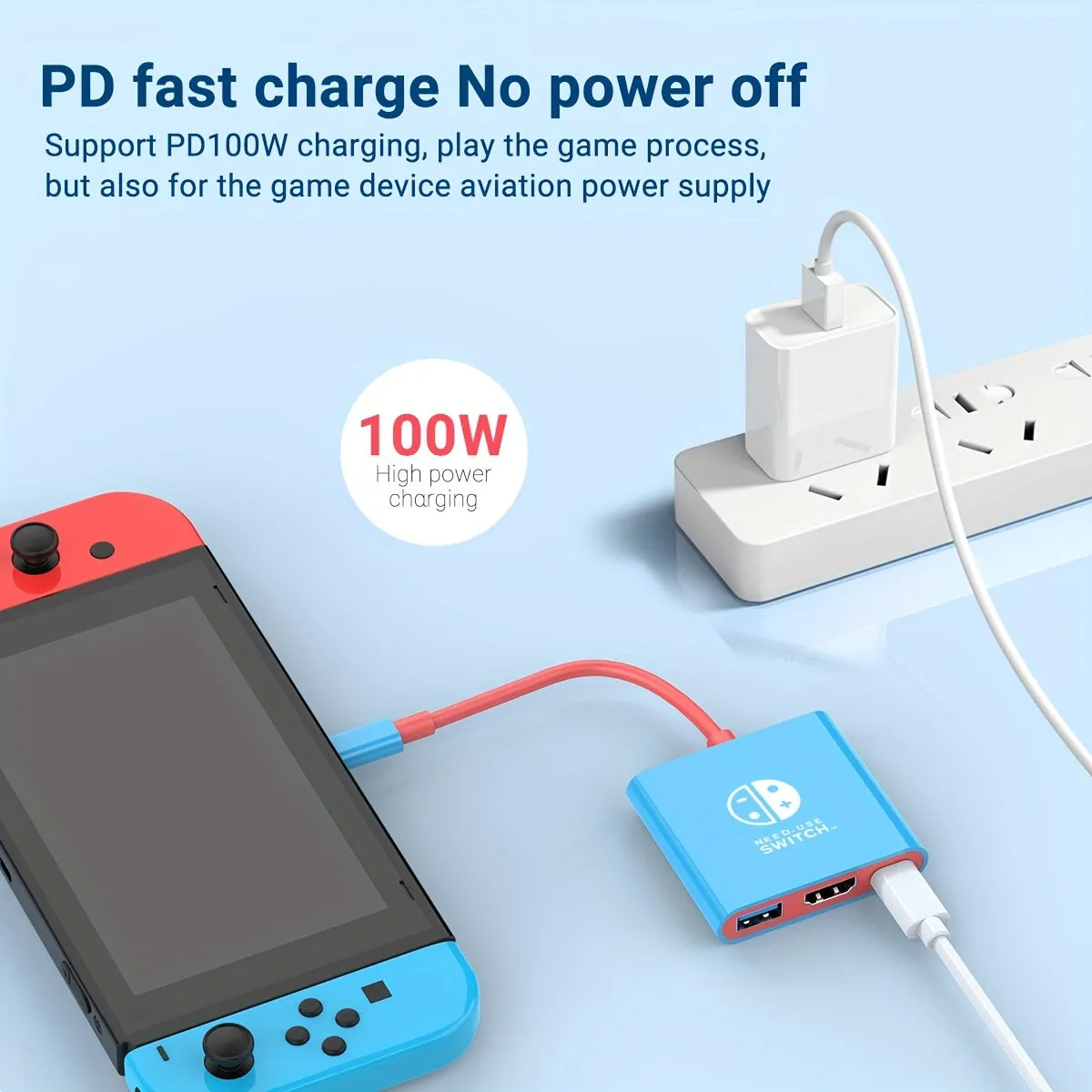 PD100W Docking Station For Switch, Portable Switch Dock Replacement For Switch Dock Switch HDMI Adapter USB 3.0 Switch TV Dock, Travel Dock, For Switch Accessories