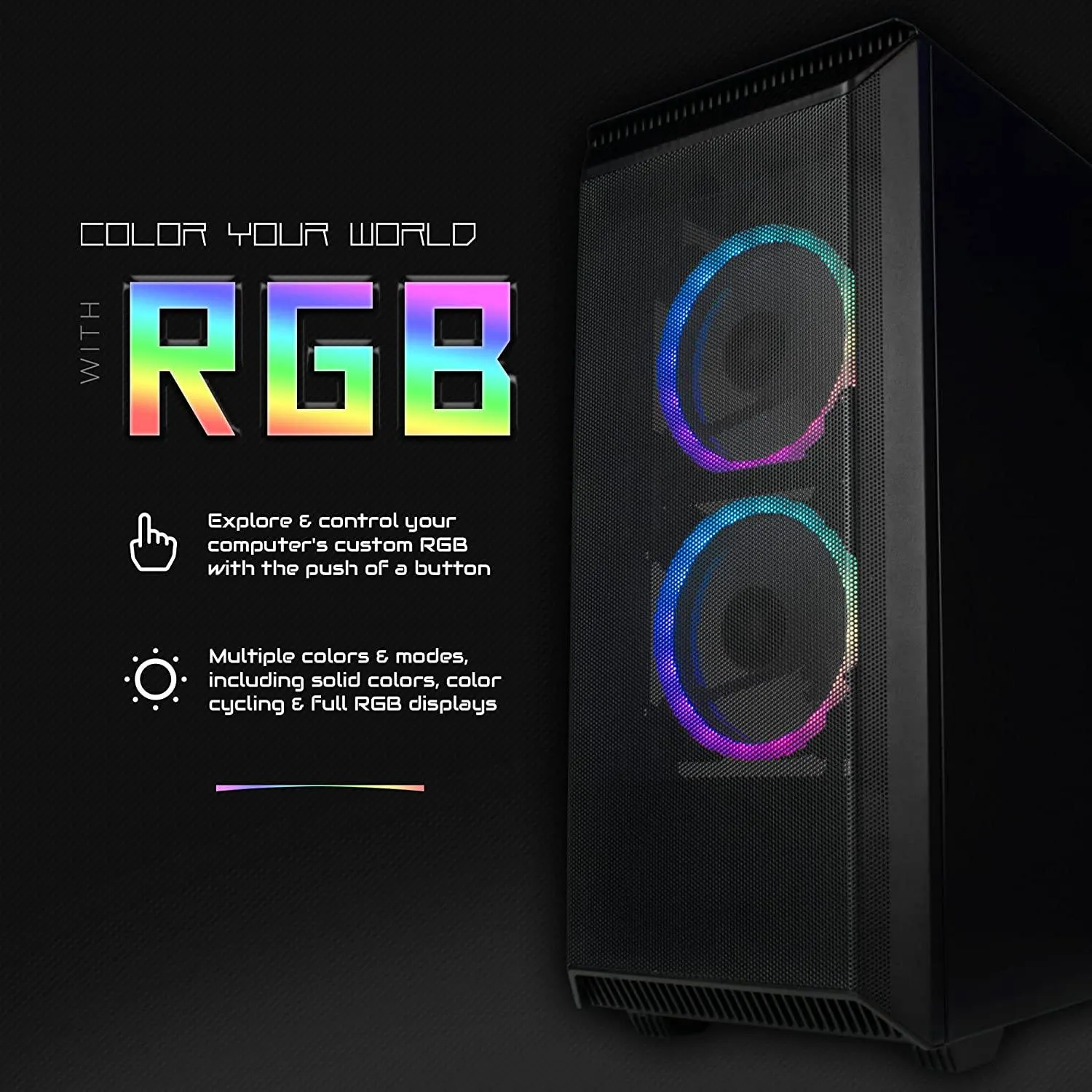 Periphio Centaur Prebuilt RGB Gaming Computer 16GB DDR4 RAM 500GB NVMe M.2 SSD   1TB HDD (Refurbished)