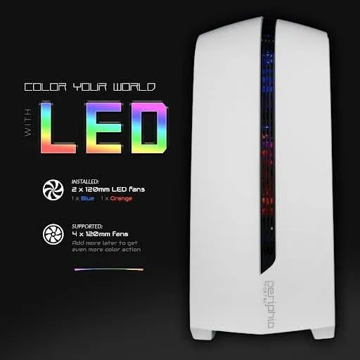 Periphio Vortex Gaming PC Desktop 16GB RAM 120GB SSD   500GB 7200 RPM HDD (Refurbished)