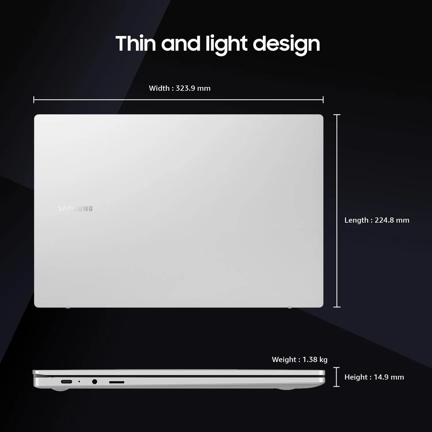 Samsung Galaxy Book Go Qualcomm Snapdragon 7C 35.5cm (14") FHD LED Thin & Light Laptop (4 GB/128 GB/Windows 11/MS Office/Silver