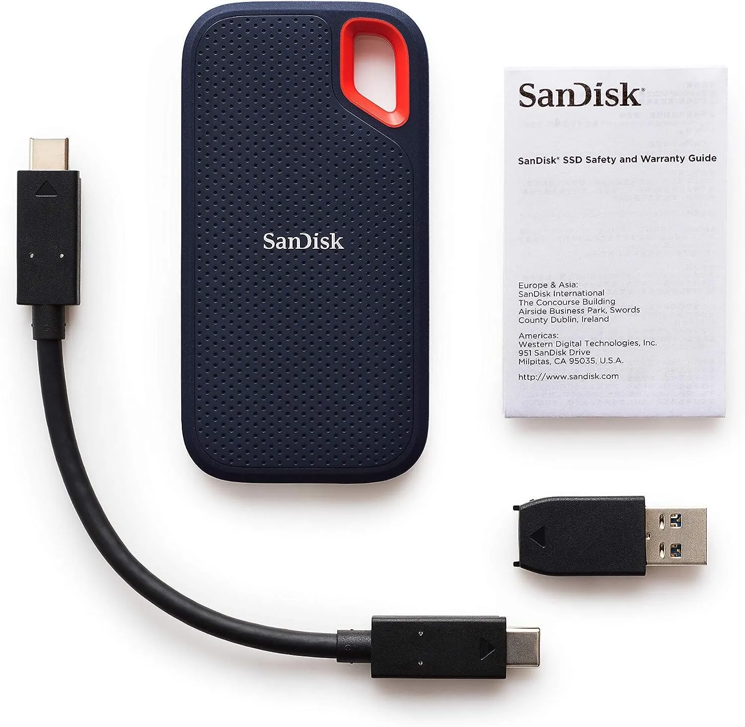 SanDisk 1TB Extreme Portable External SSD - Up to 550MB/s USB-C, USB 3.1 (Refurbished)