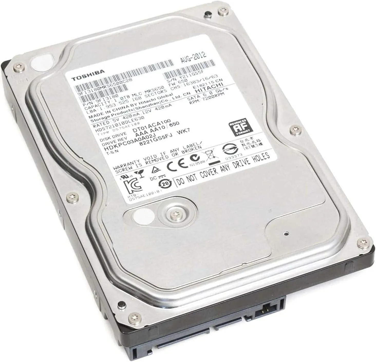 Toshiba 1TB DT01ACA100 3.5" SATA 7200rpm 32MB Cache HDD