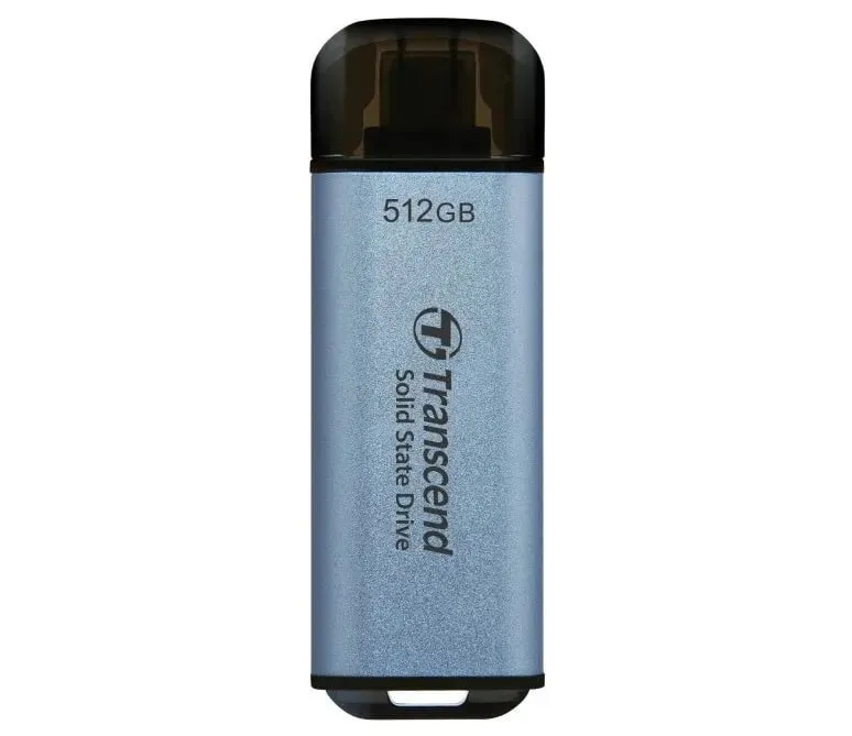 TRANSCEND 512 GB ESD300C USB3.2 TYPE C (USB 10Gbps) OTG COMPACT PORTABLE SSD  - Read 1050MB/s Write 950 MB/s -Baby Blue