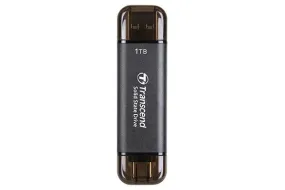 TRANSCEND 512 GB ESD310C USB3.2 TYPE A & C (USB 10Gbps) OTG COMPACT PORTABLE SSD  - Read 1050MB/s Write 950 MB/s - Black